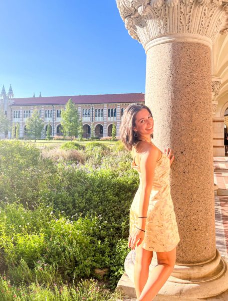 Senior Sara Bangale poses in front of Rice University for a homecoming picture. Bangale plans to attend the University of Texas at Austin and major in international relations and global studies.